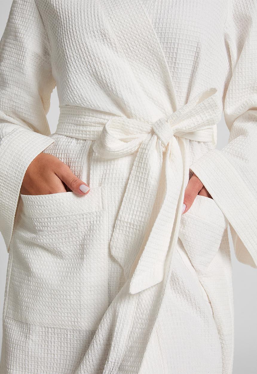 Hunkemoller - Kimono short waffle - white