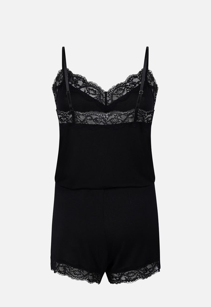 Hunkemoller - Pj cami jersey lace nana - black