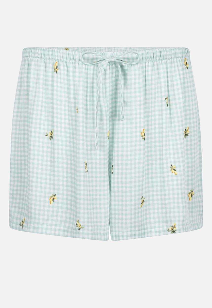 Hunkemoller - Short viscose check print - green