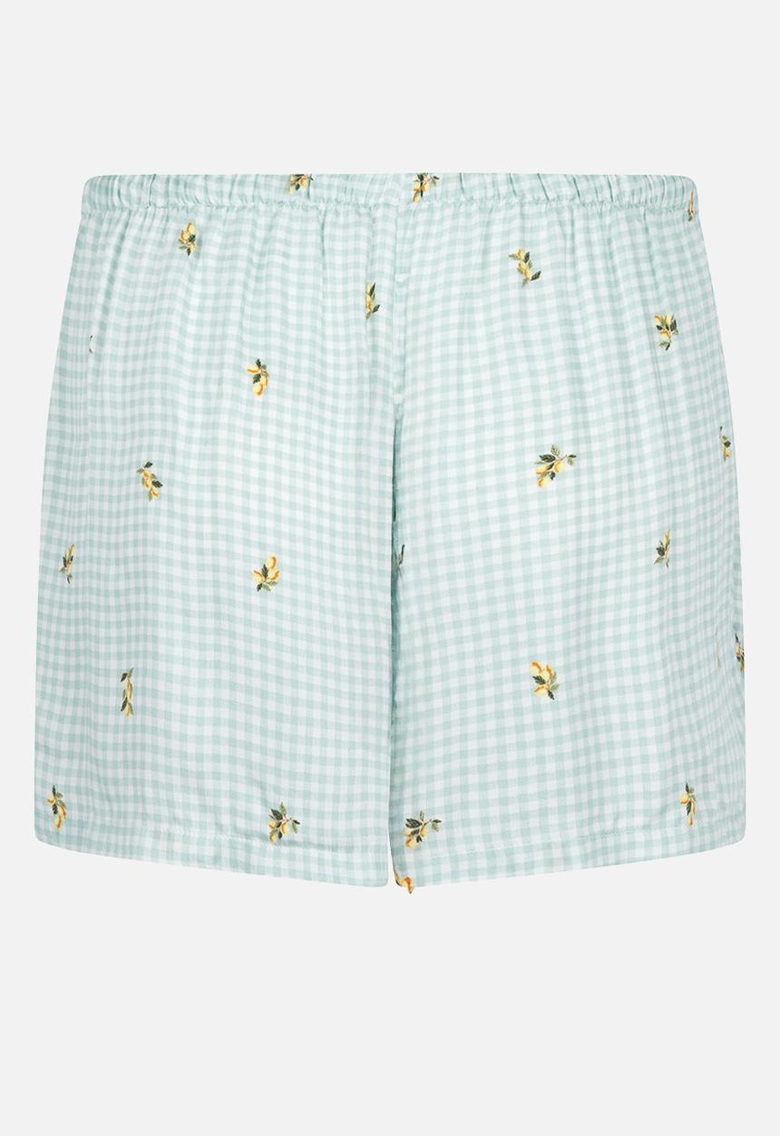 Hunkemoller - Short viscose check print - green