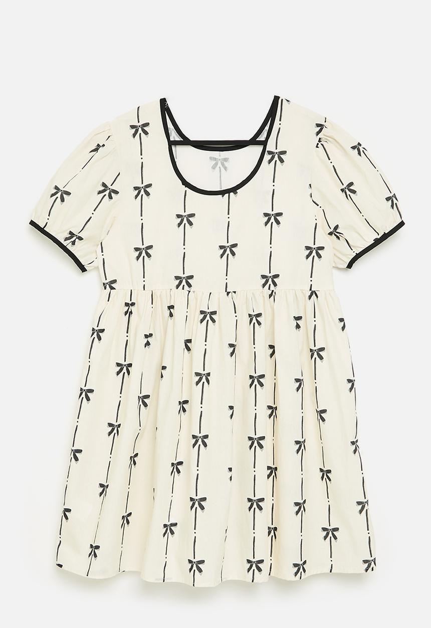 Pop Candy - Printed dress - ecru & navy blue