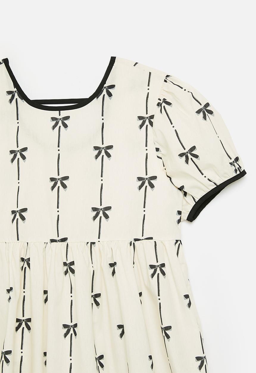 Pop Candy - Printed dress - ecru & navy blue