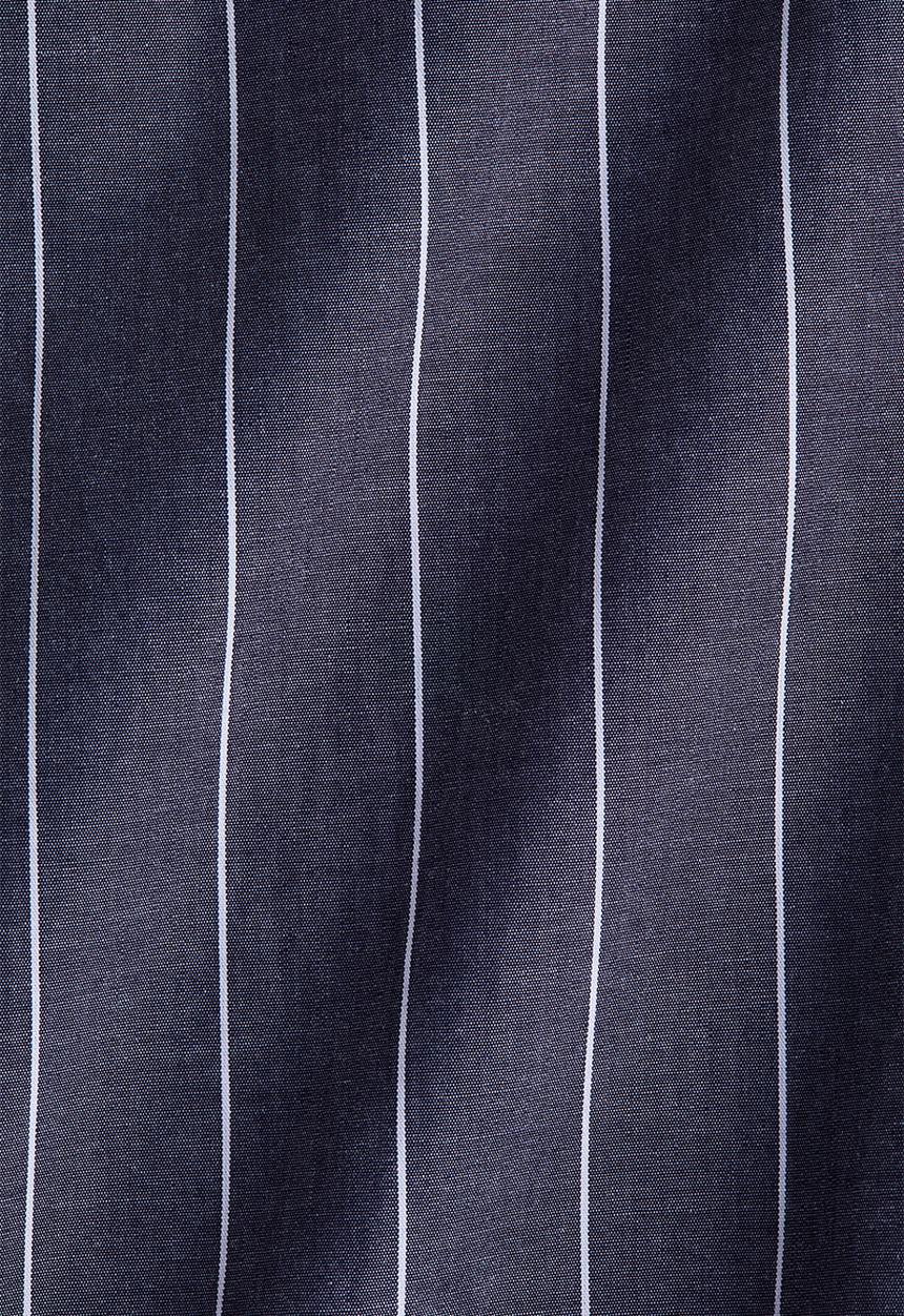 H&M - Cotton drawstring trousers - navy blue striped