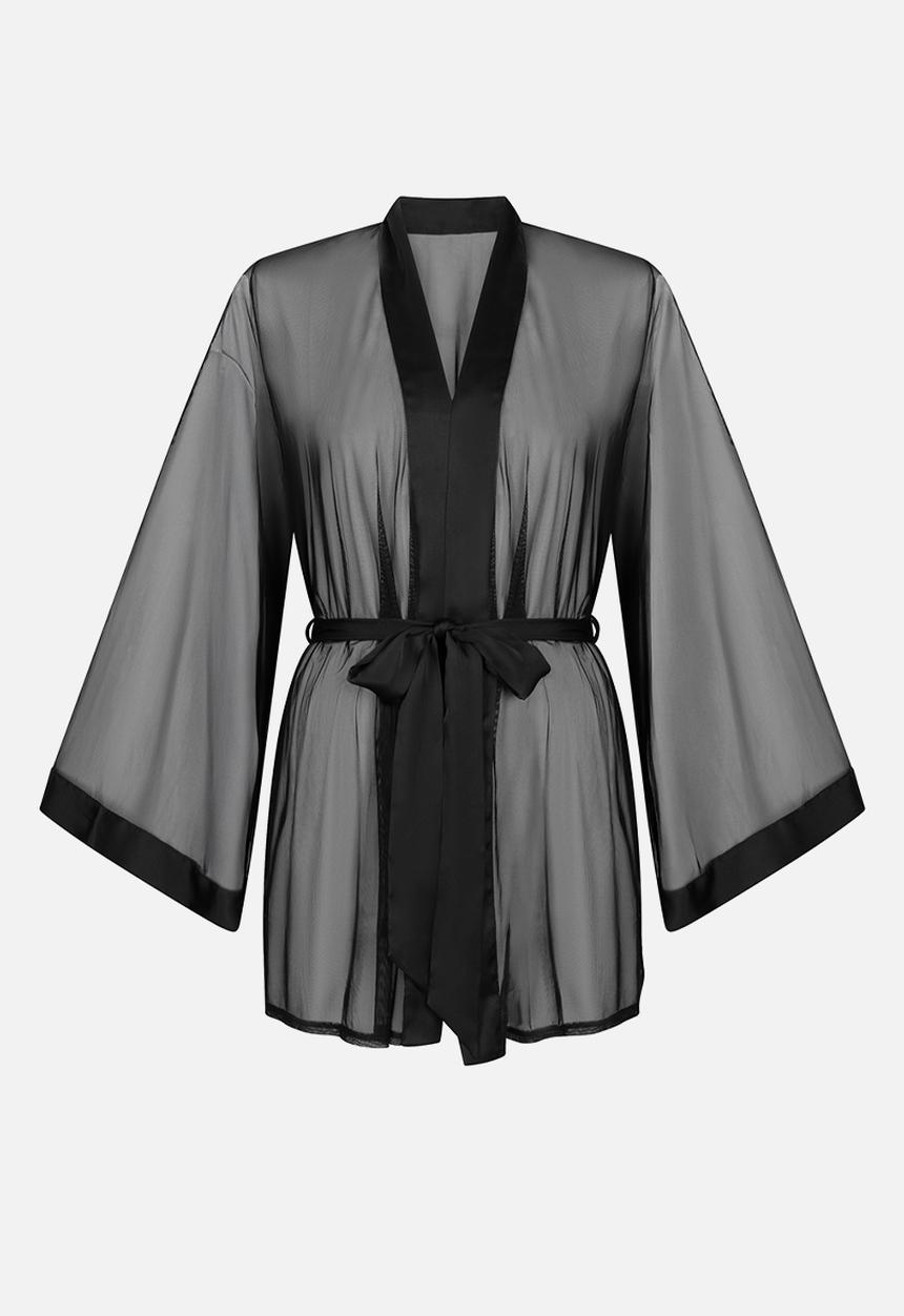 Hunkemoller - Kimono mesh maxime - caviar