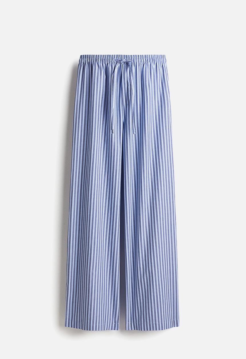 H&M - Cotton drawstring trousers - blue,multi