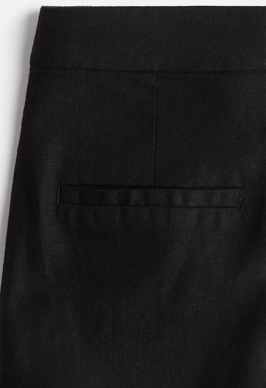 H&M - Tailored linen-blend trousers - black