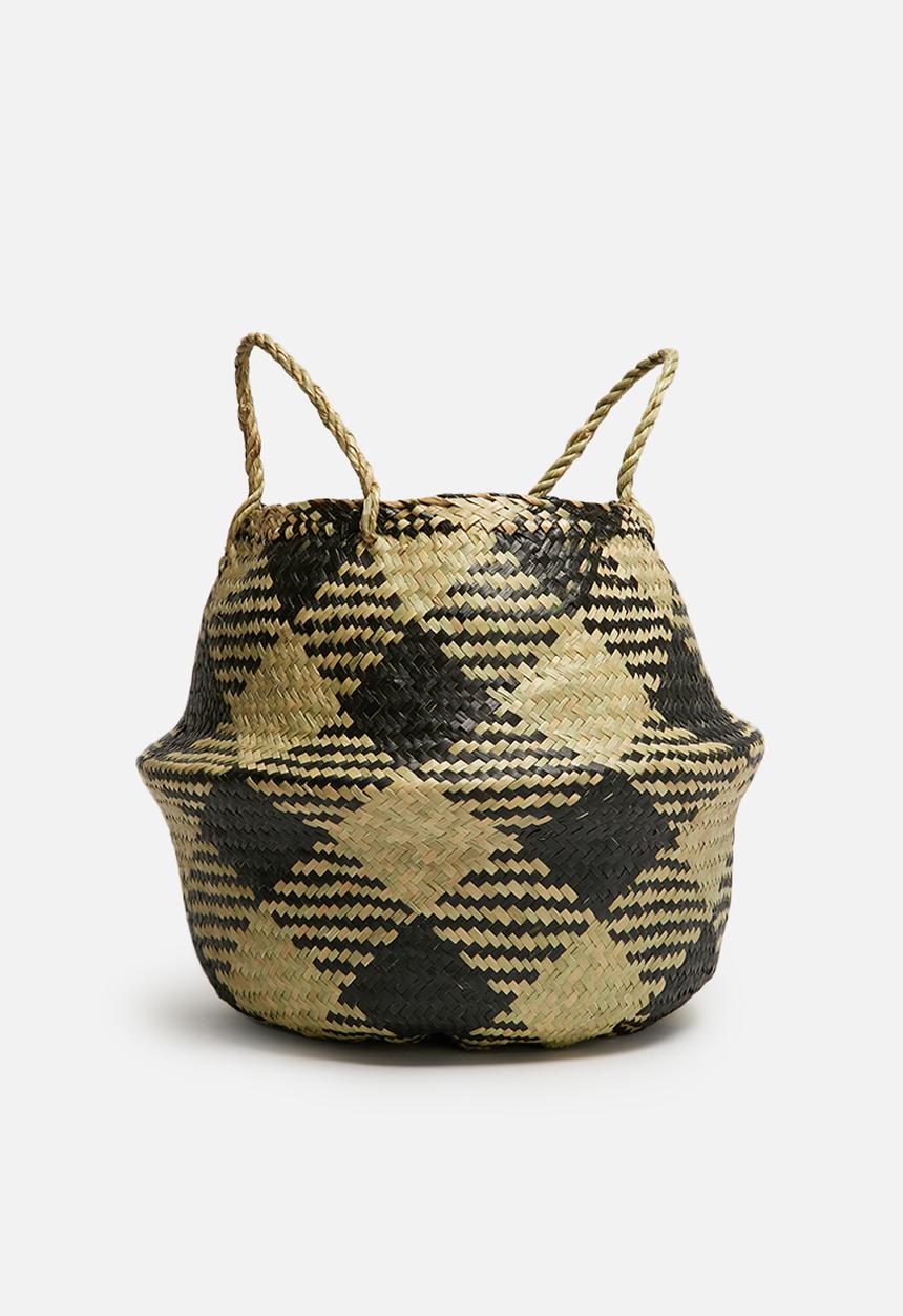 Sixth Floor - Plaid small belly basket