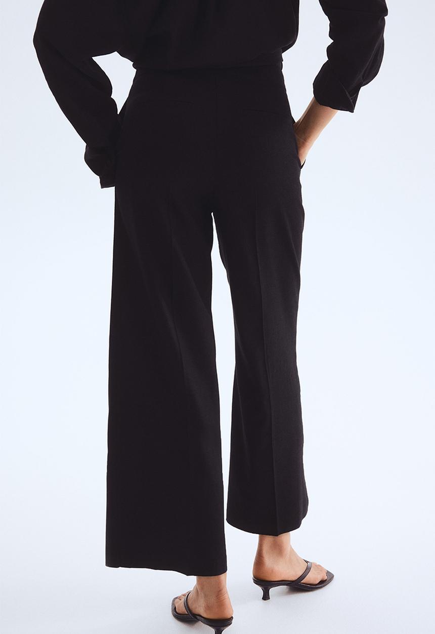 H&M - Tailored linen-blend trousers - black