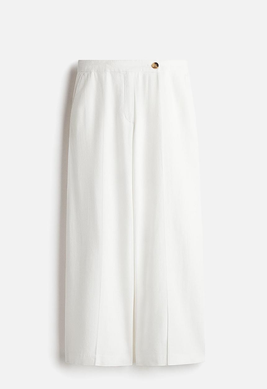 H&M - Tailored linen-blend trousers - white