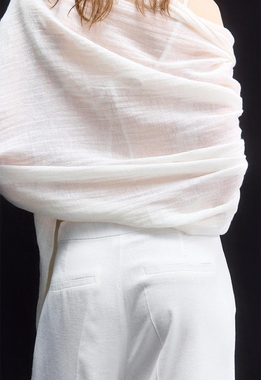H&M - Tailored linen-blend trousers - white