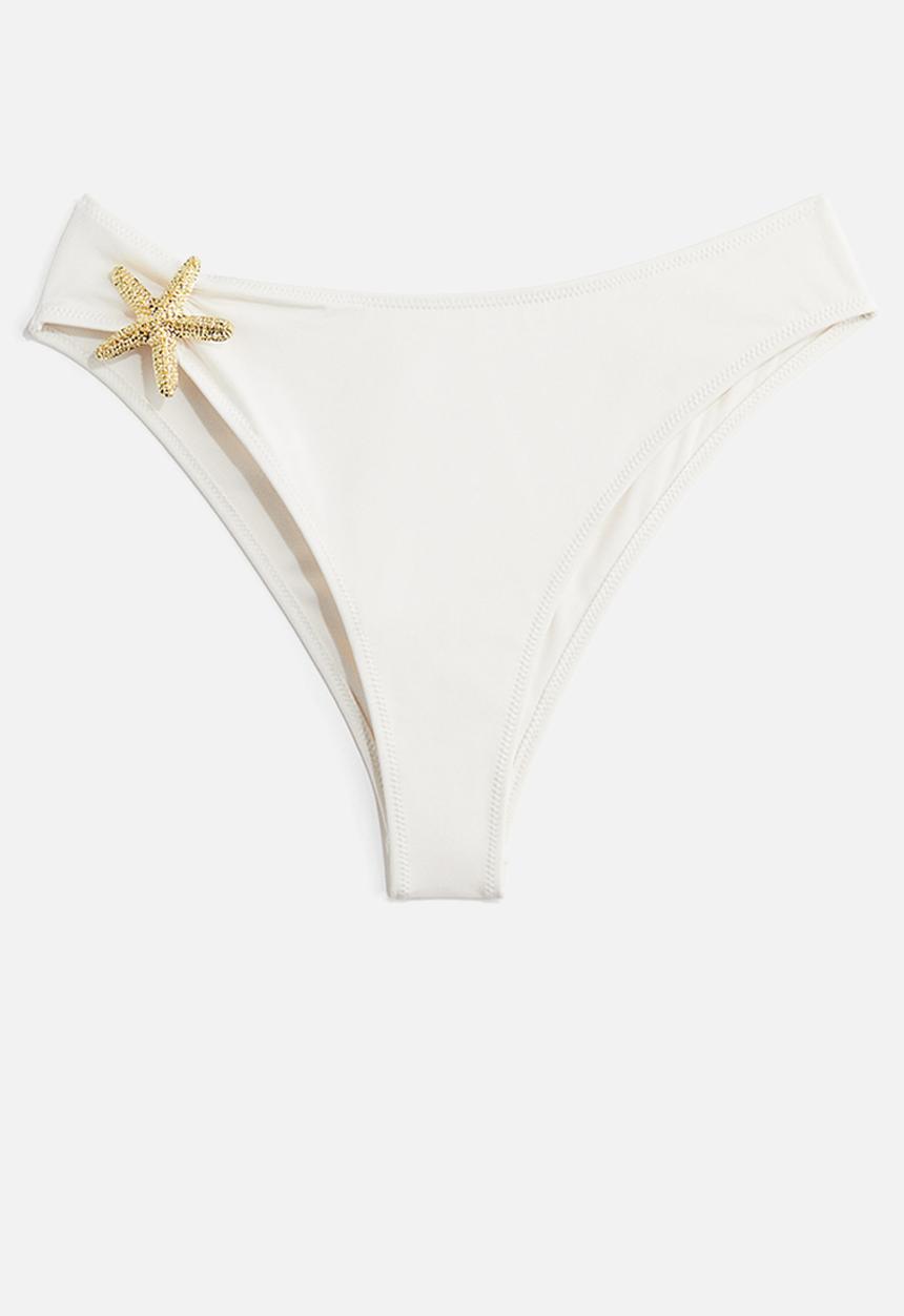 H&M - Starfish-detail brazilian bikini bottoms - cream 