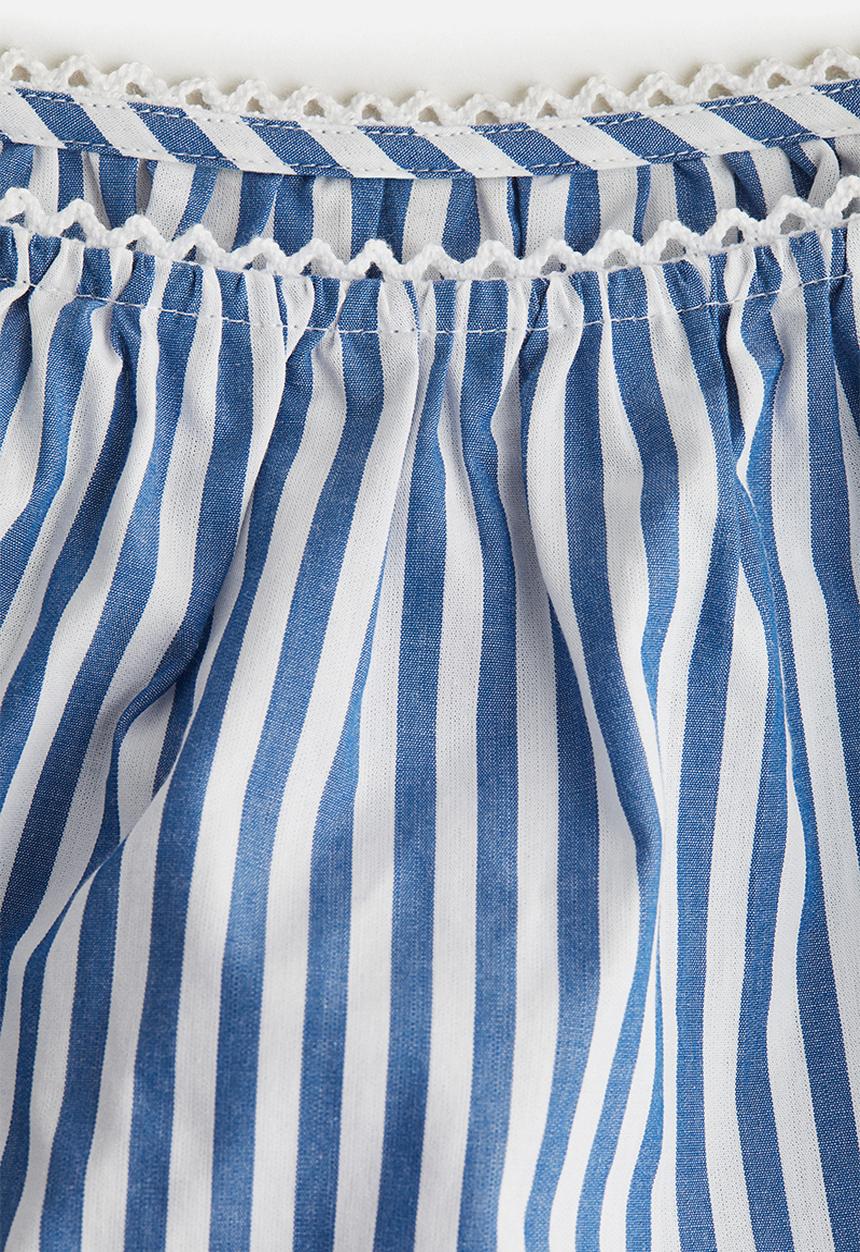 H&M - Short blouse - blue striped