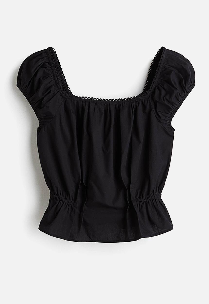 H&M - Short blouse - black
