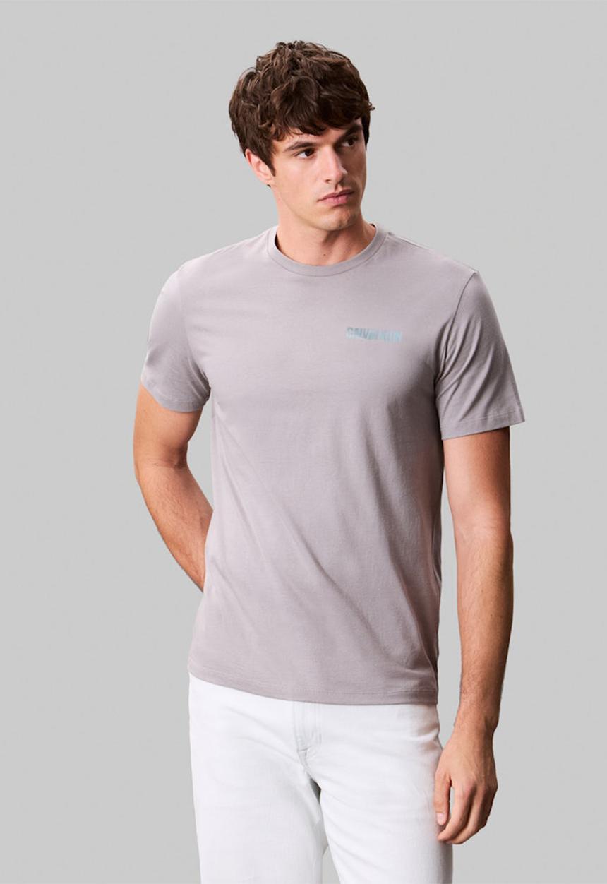 Calvin Klein - Short sleeve 30S Eu Word Stretch Graphic Tee - Steeple Gry