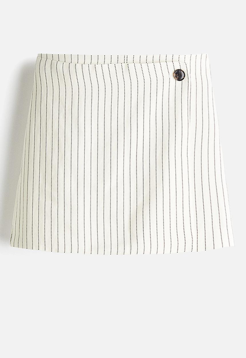 H&M - Wrap skort - cream striped