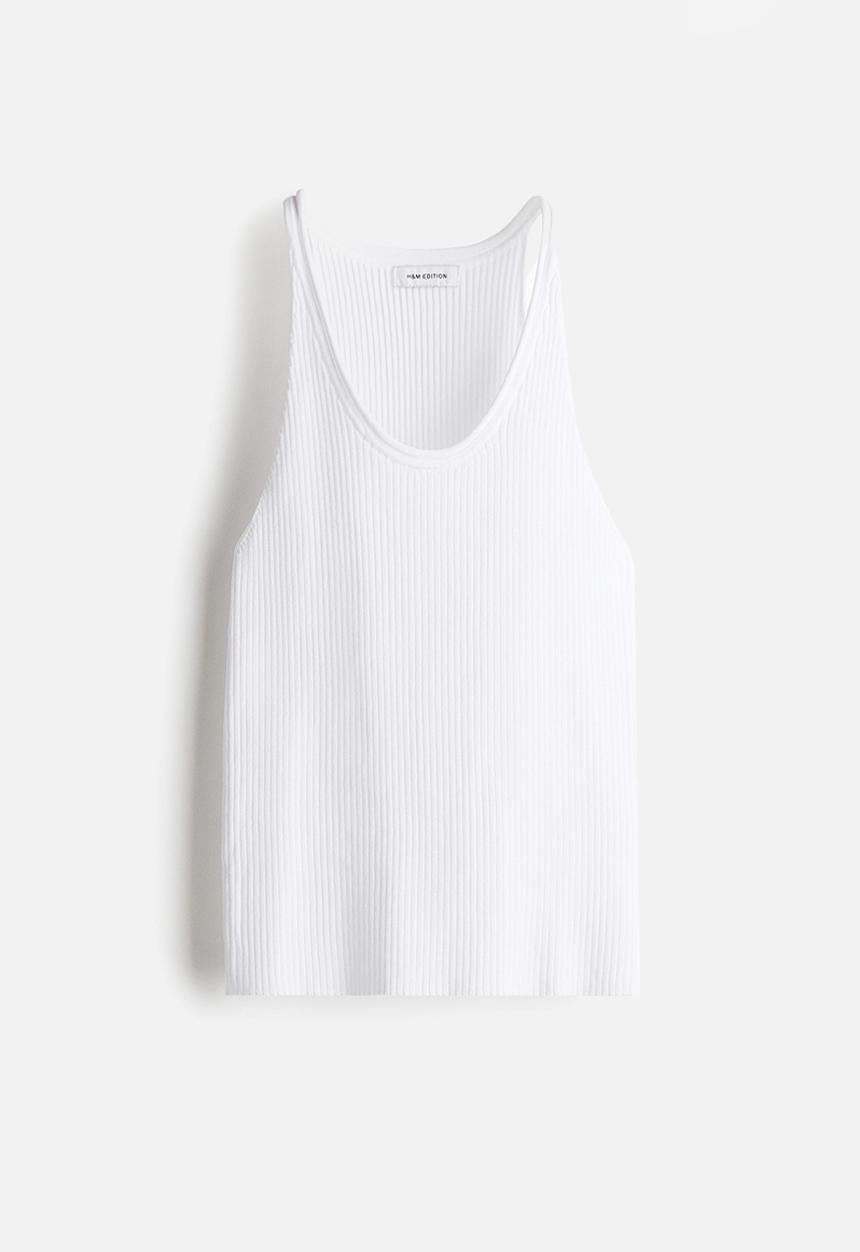 H&M - Rib-knit vest top - white