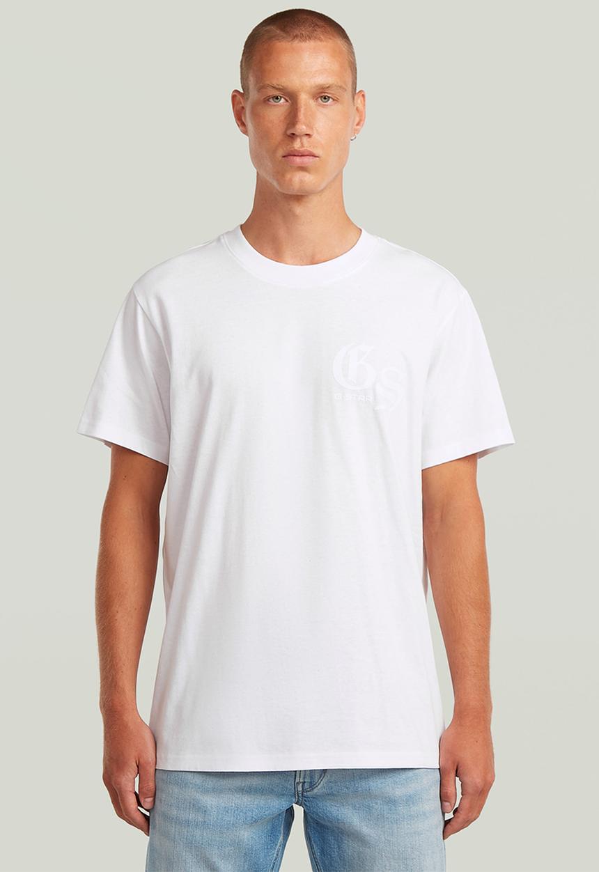 G-STAR - Flock back gr loose r t - white