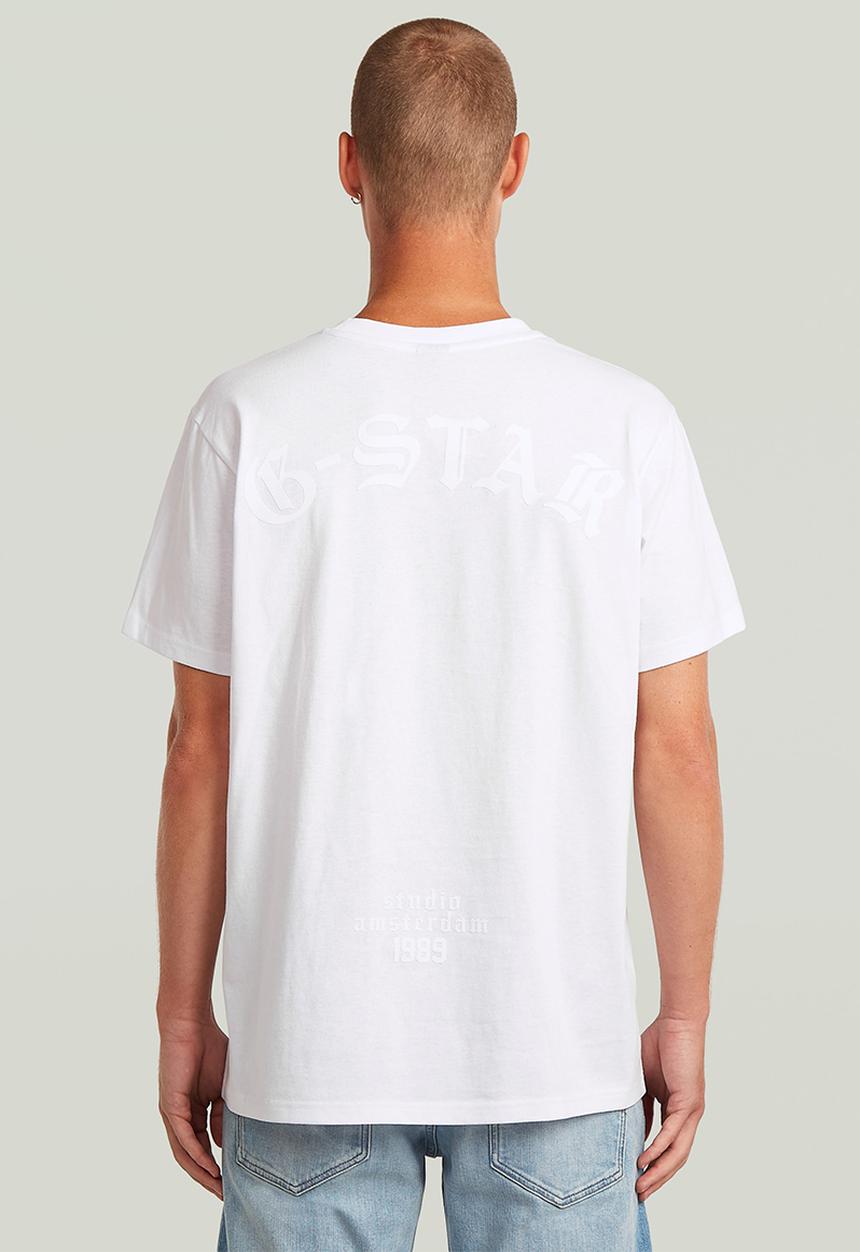 G-STAR - Flock back gr loose r t - white
