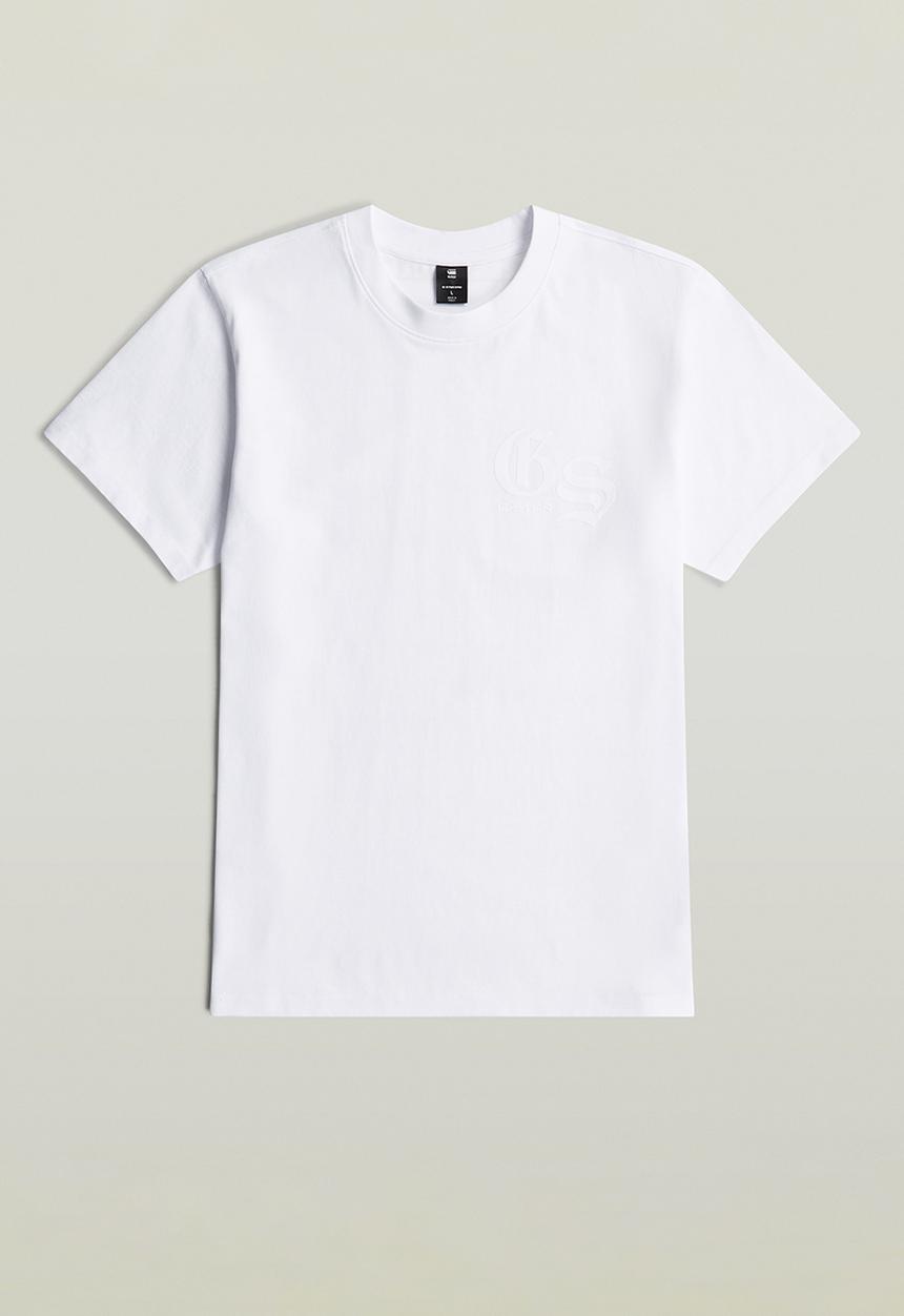 G-STAR - Flock back gr loose r t - white