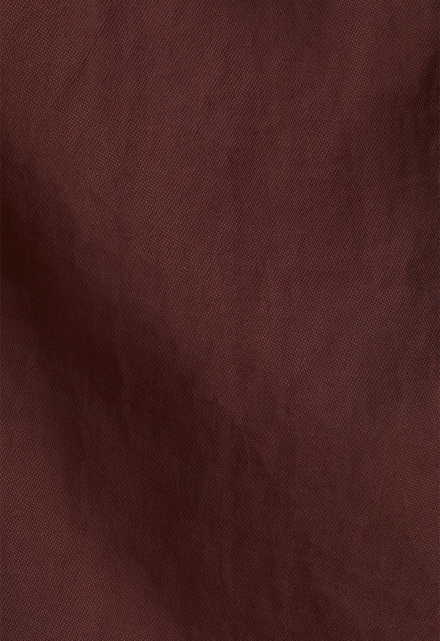 H&M - Square-neck twill dress - dark brown