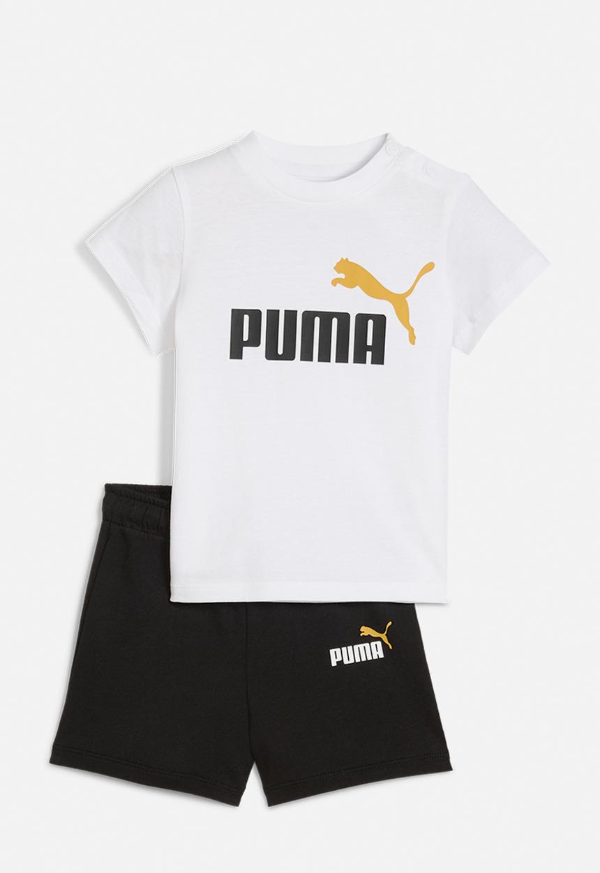 PUMA - Minicats Ess Tee And Shorts Set Inf-Puma White/Archive Gold