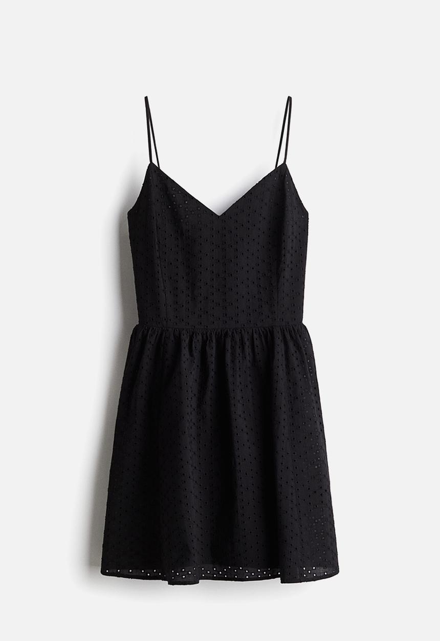 H&M - Broderie anglaise strappy dress - black