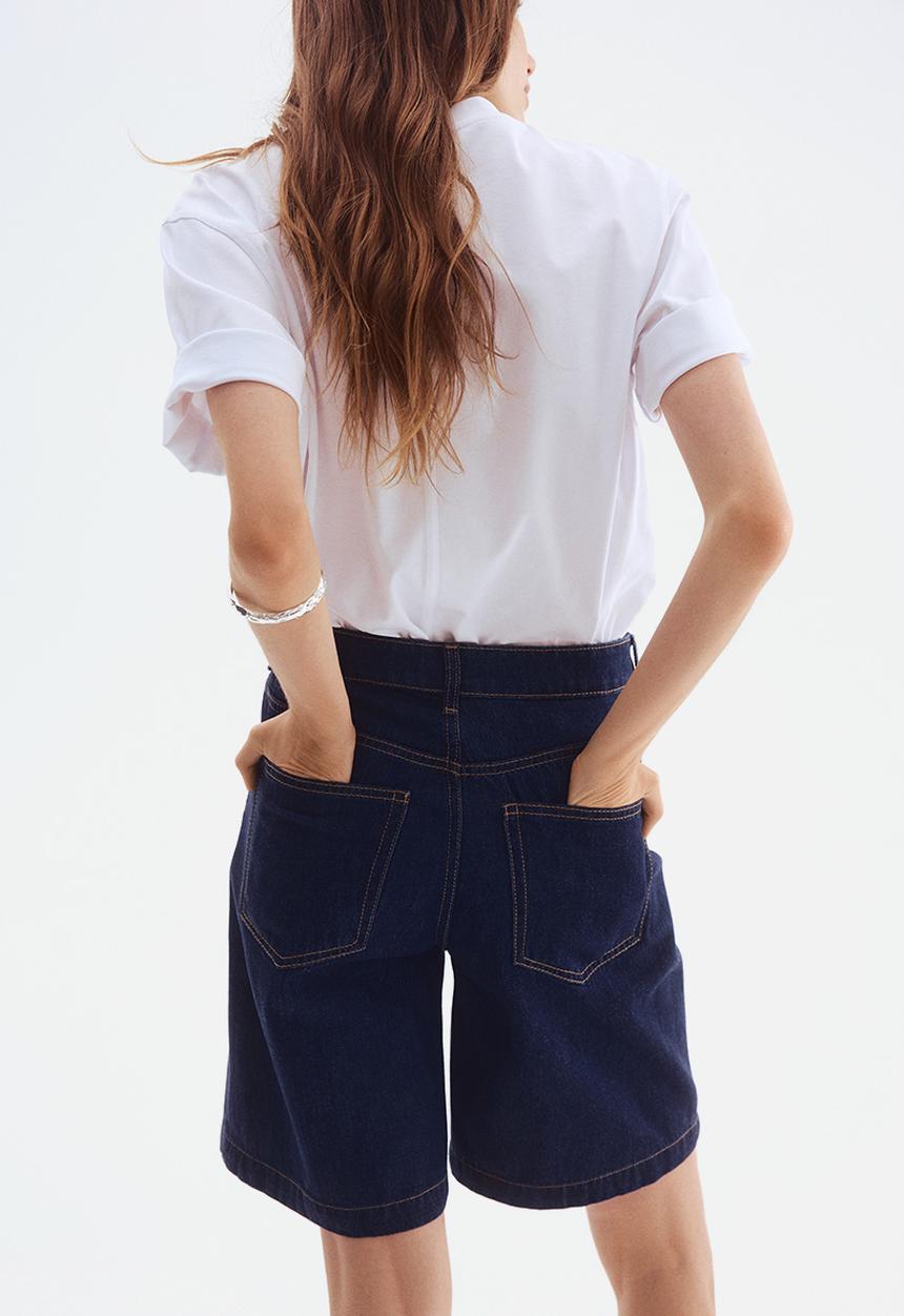 H&M - Denim bermuda shorts - dark denim blue