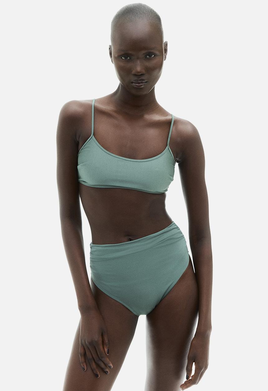 H&M - High waist cheeky bikini bottoms - dusty green