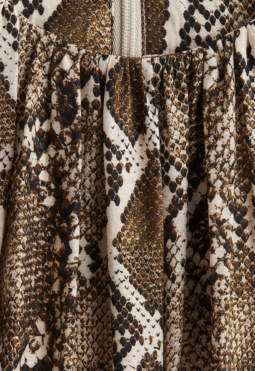 H&M - Shift dress - beige/snakeskin pattern