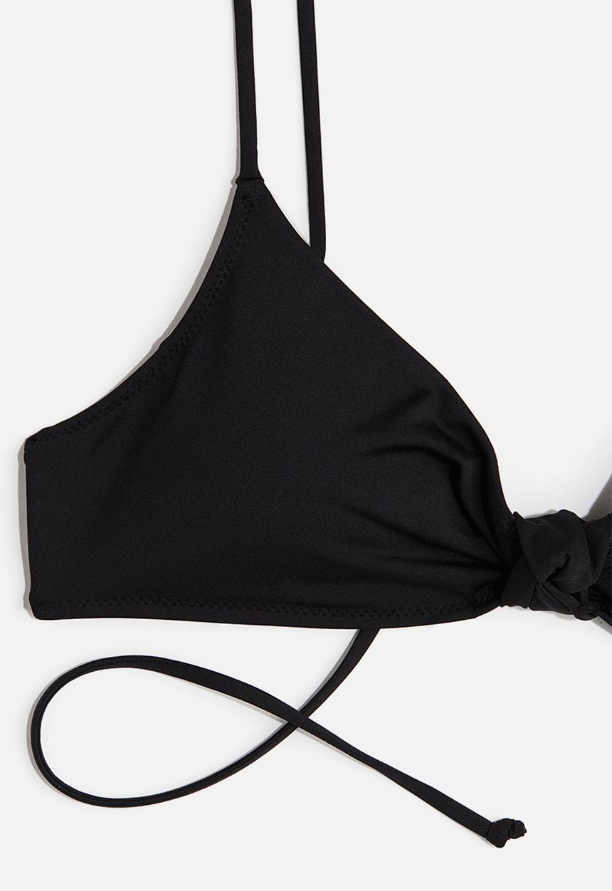 H&M - Knot-detail padded bikini top - black