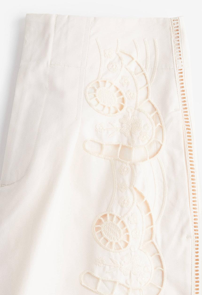 H&M - Broderie anglaise trousers - cream