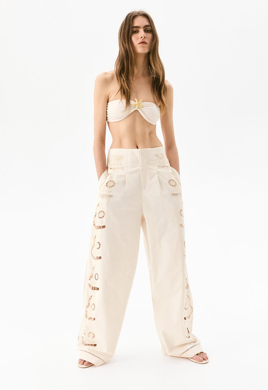 H&M - Broderie anglaise trousers - cream