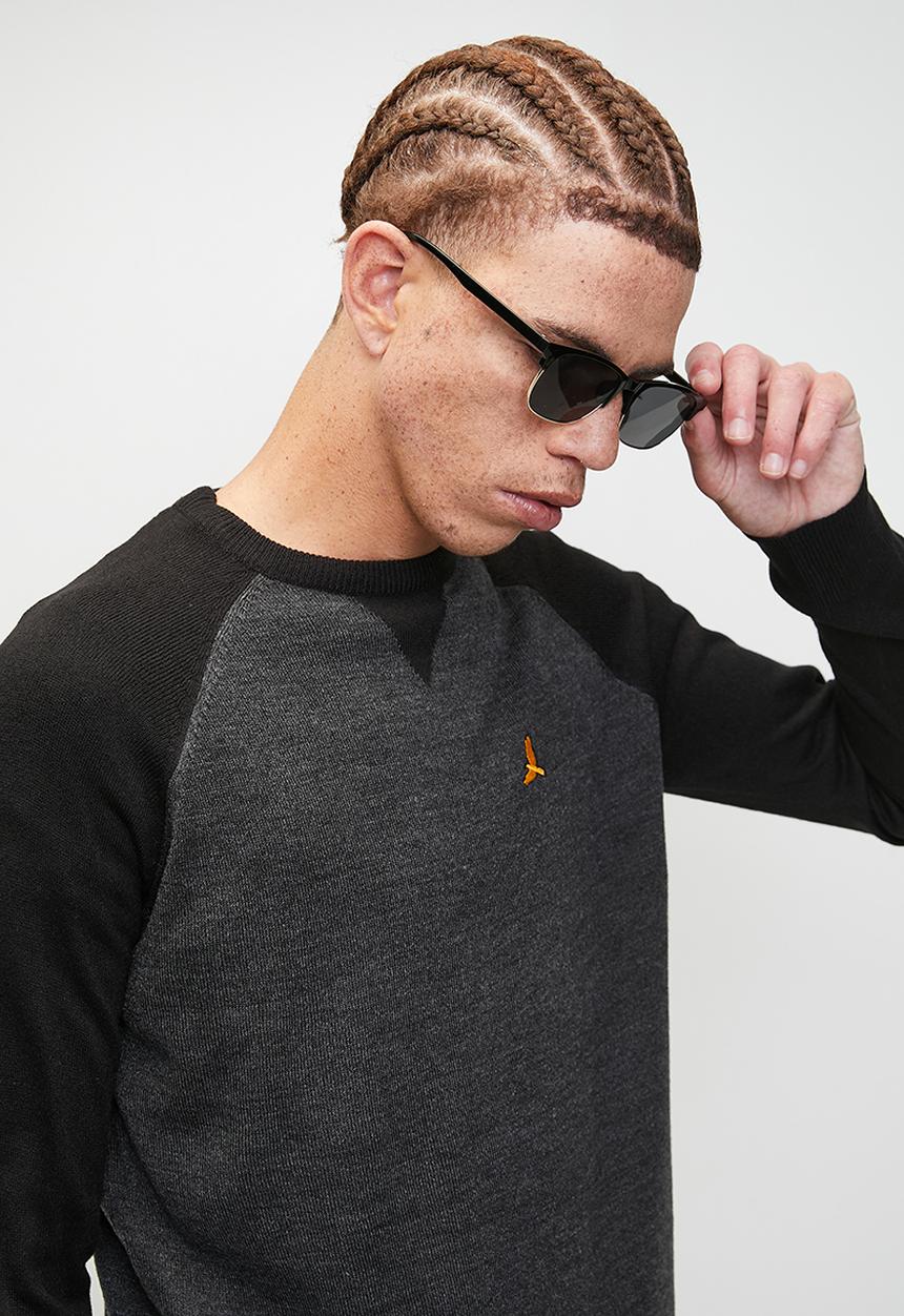 Brave Soul - Knitted - Dk Charcoal Mel/ Jet Black