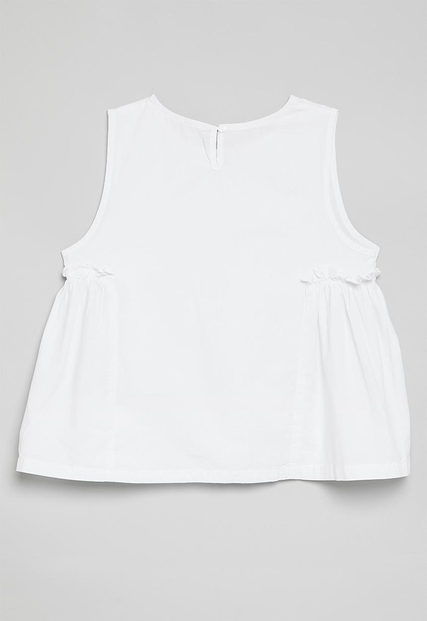 Pop Candy - Gathered side panel top - white