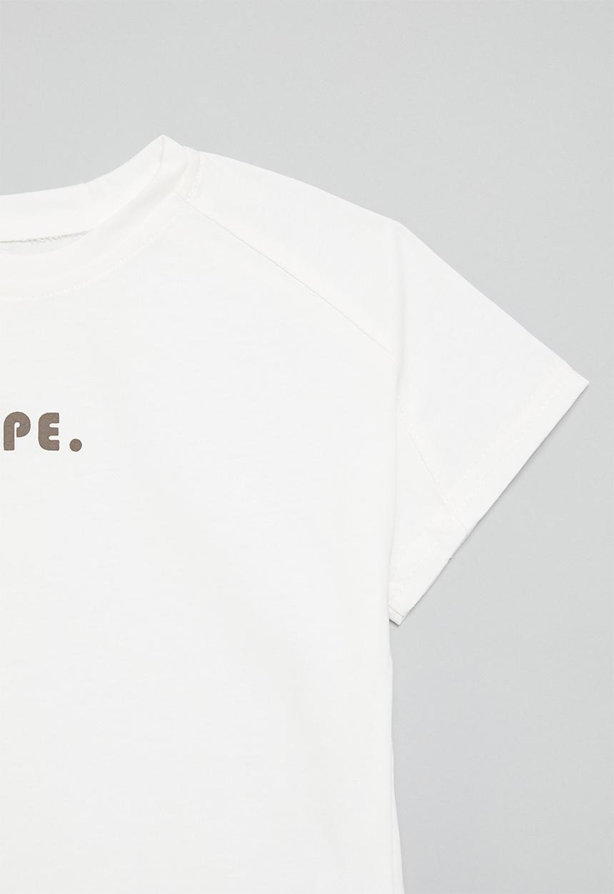 Pop Candy - Saddle shoulder slogan tee - white/hope