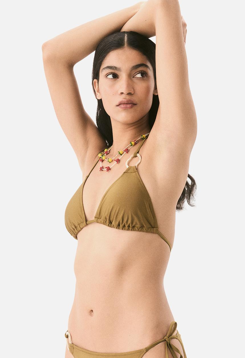 H&M - Padded triangle bikini top - khaki green