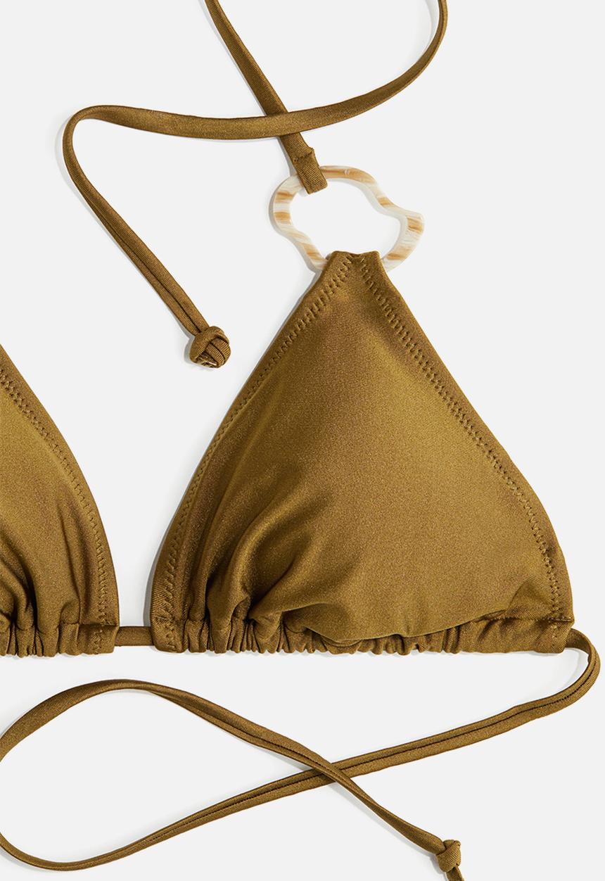 H&M - Padded triangle bikini top - khaki green