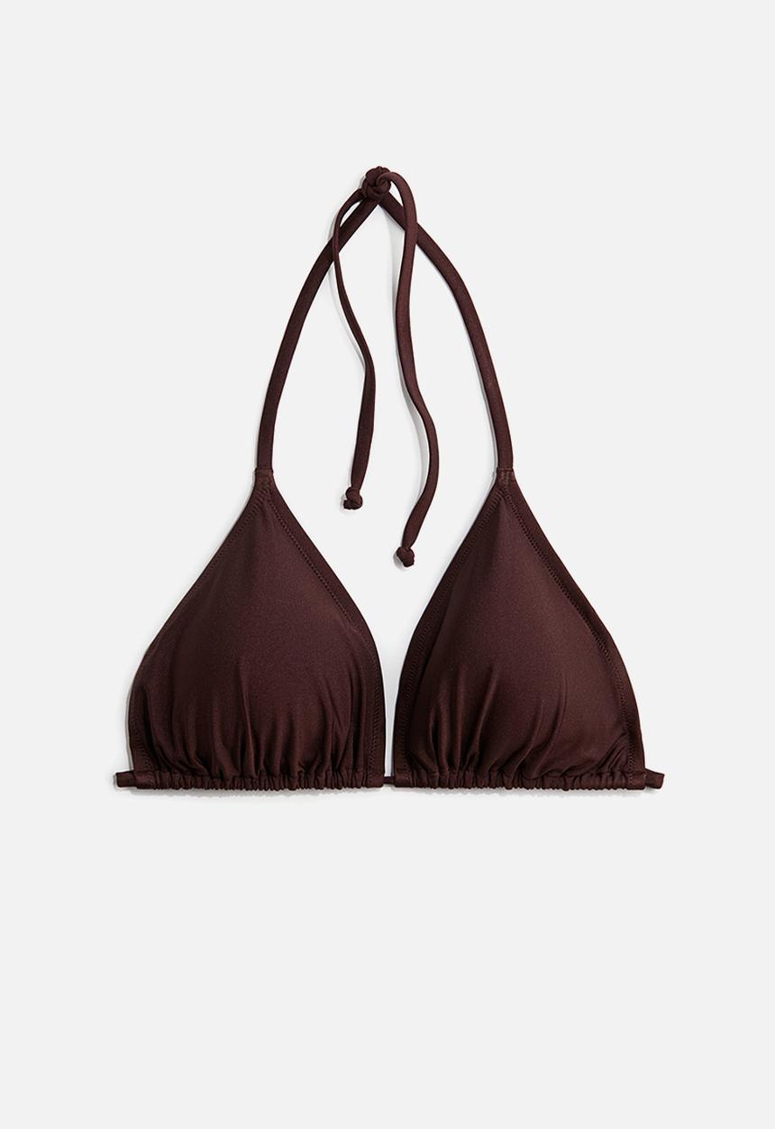 H&M - Padded triangle bikini top - dark brown