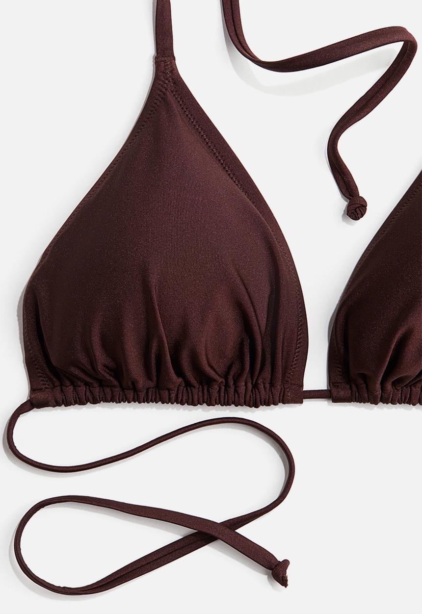 H&M - Padded triangle bikini top - dark brown