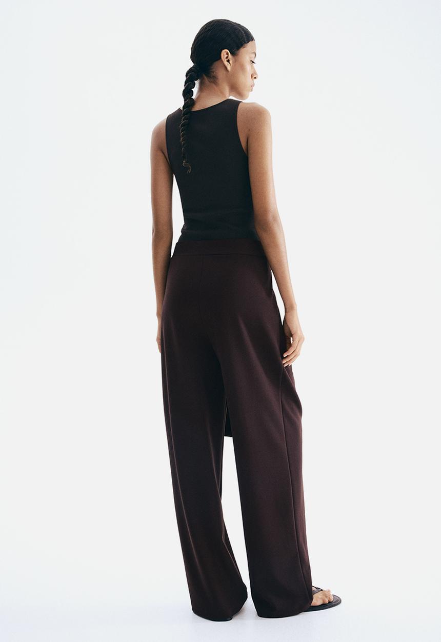 H&M - Belted trousers - dark brown 