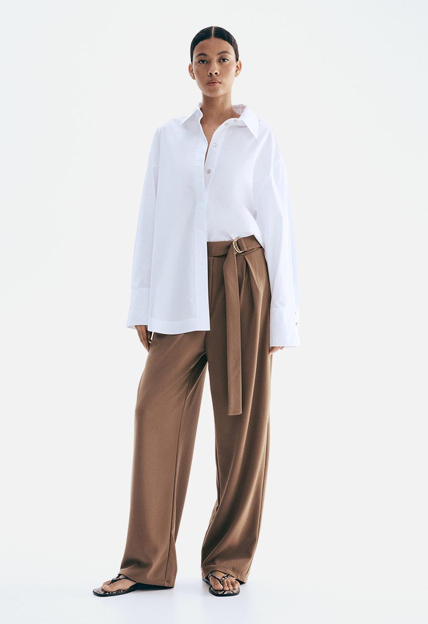 H&M - Belted trousers - brown