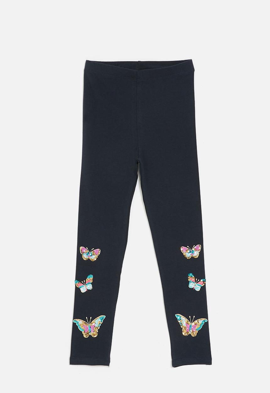 Pop Candy - Butterfly sequin leggings - navy