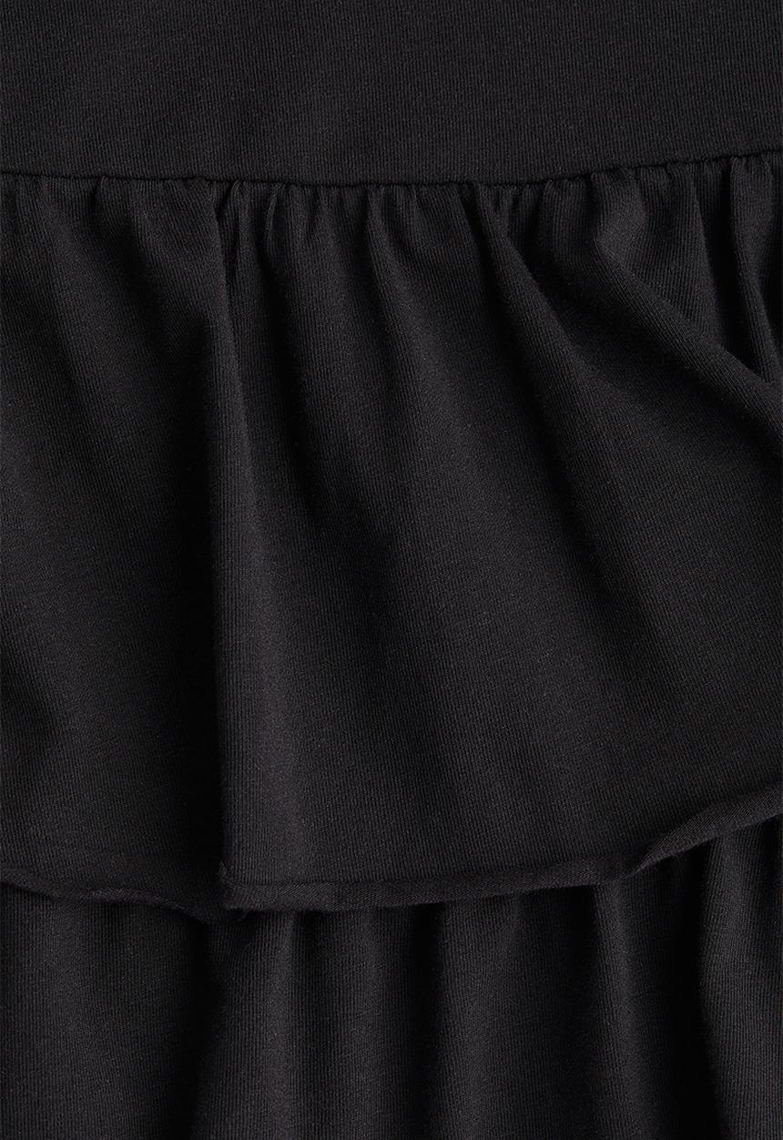 H&M - Tiered jersey mini skirt - black