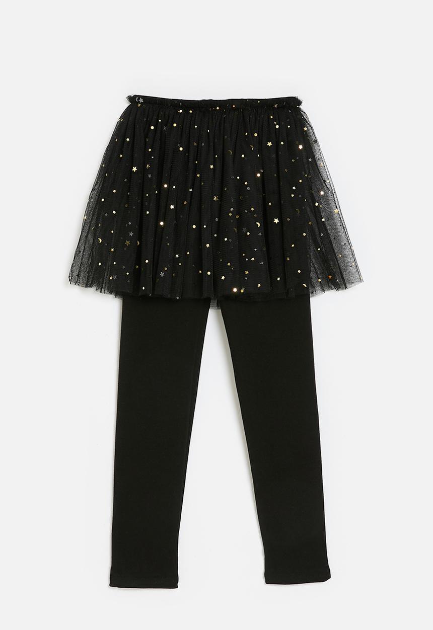 Pop Candy - Tulle skirt leggings - black