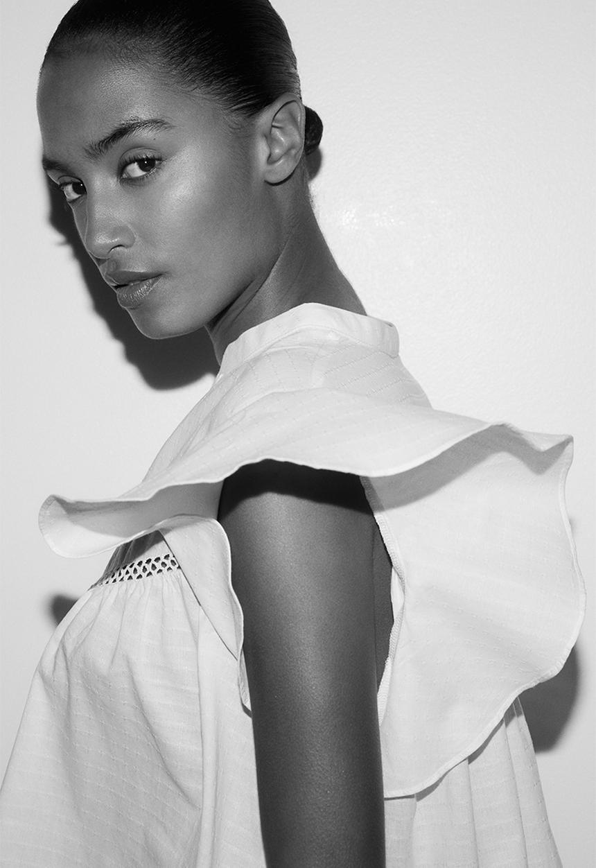 H&M - Dobby-weave blouse - white