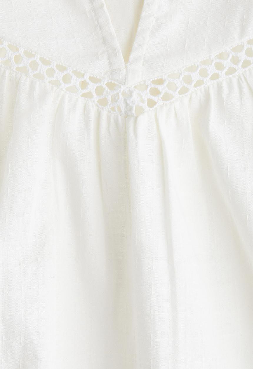 H&M - Dobby-weave blouse - white