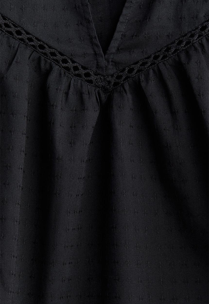 H&M - Dobby-weave blouse - black