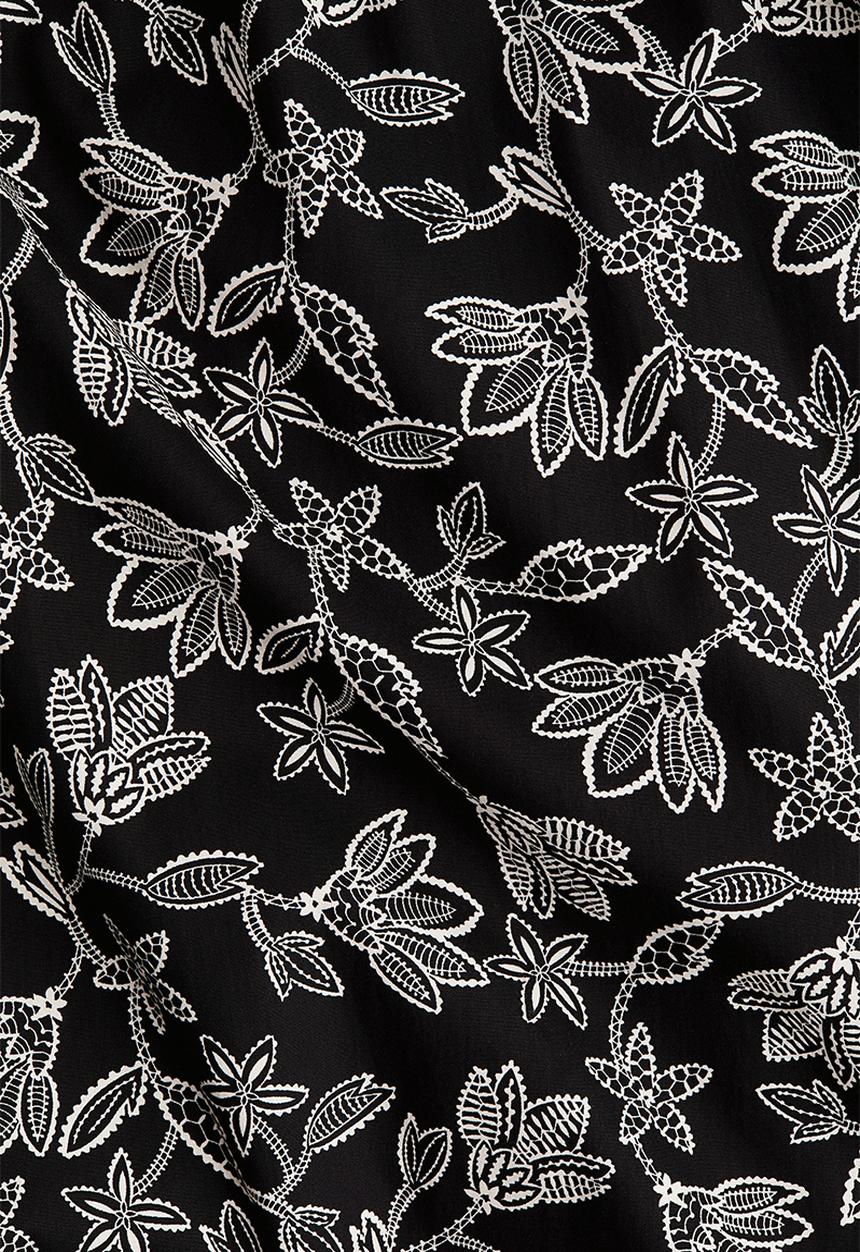 H&M - Cotton strappy dress - black/white floral 