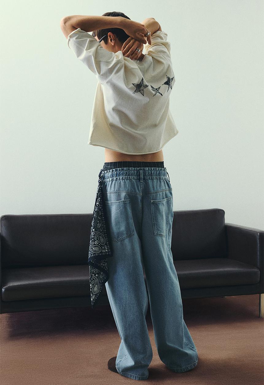 H&M - Oversized fit cropped T-shirt - white