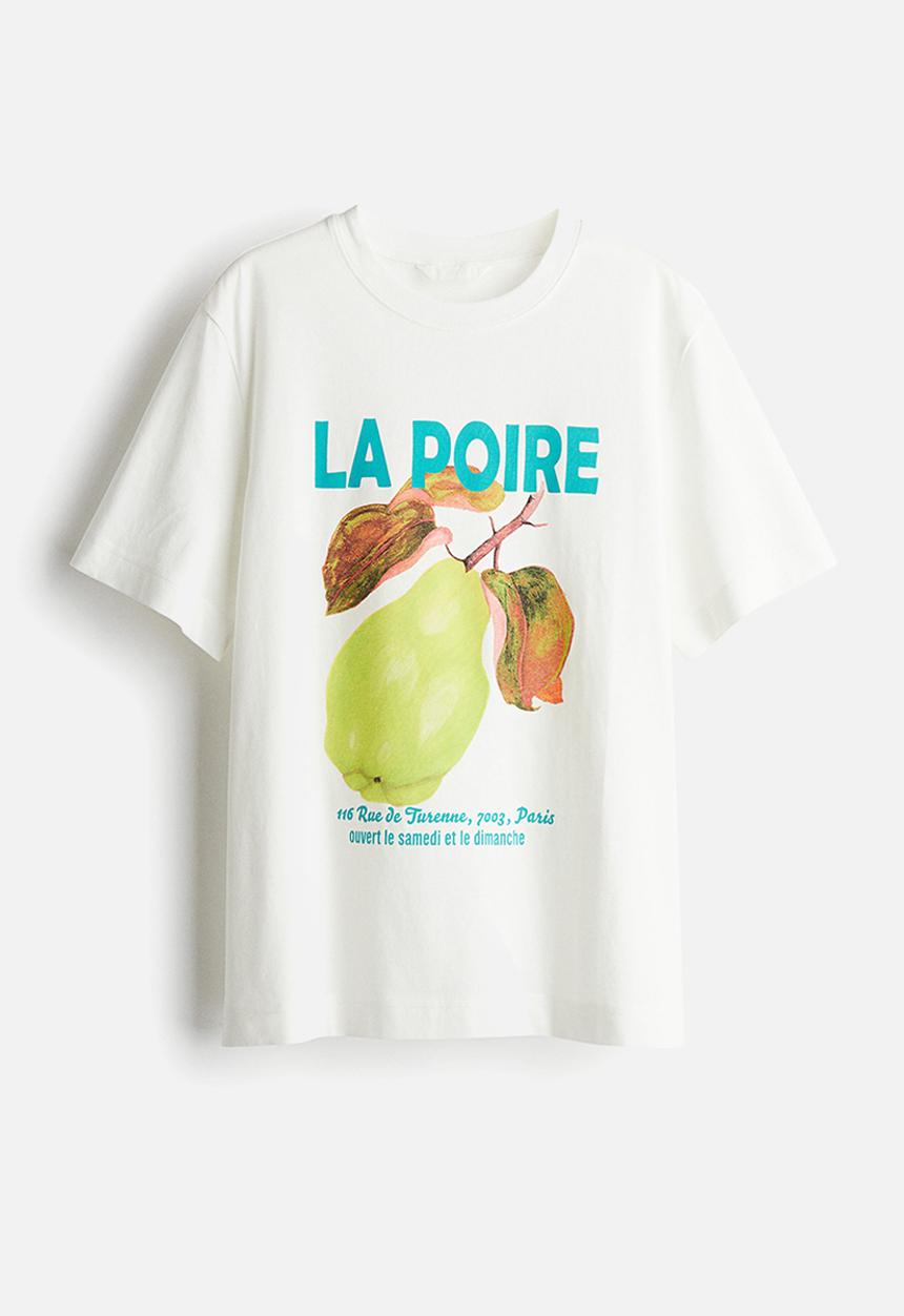 H&M - Printed t-shirt - white la poire